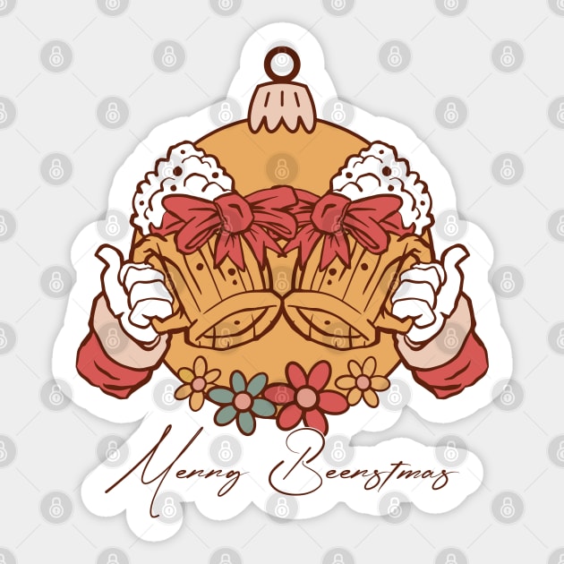 Merry Beerstmas Sticker by MZeeDesigns